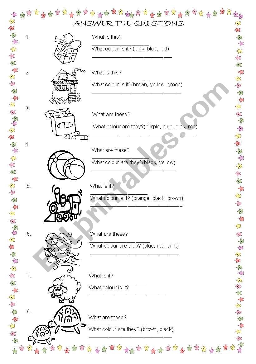 colours worksheet