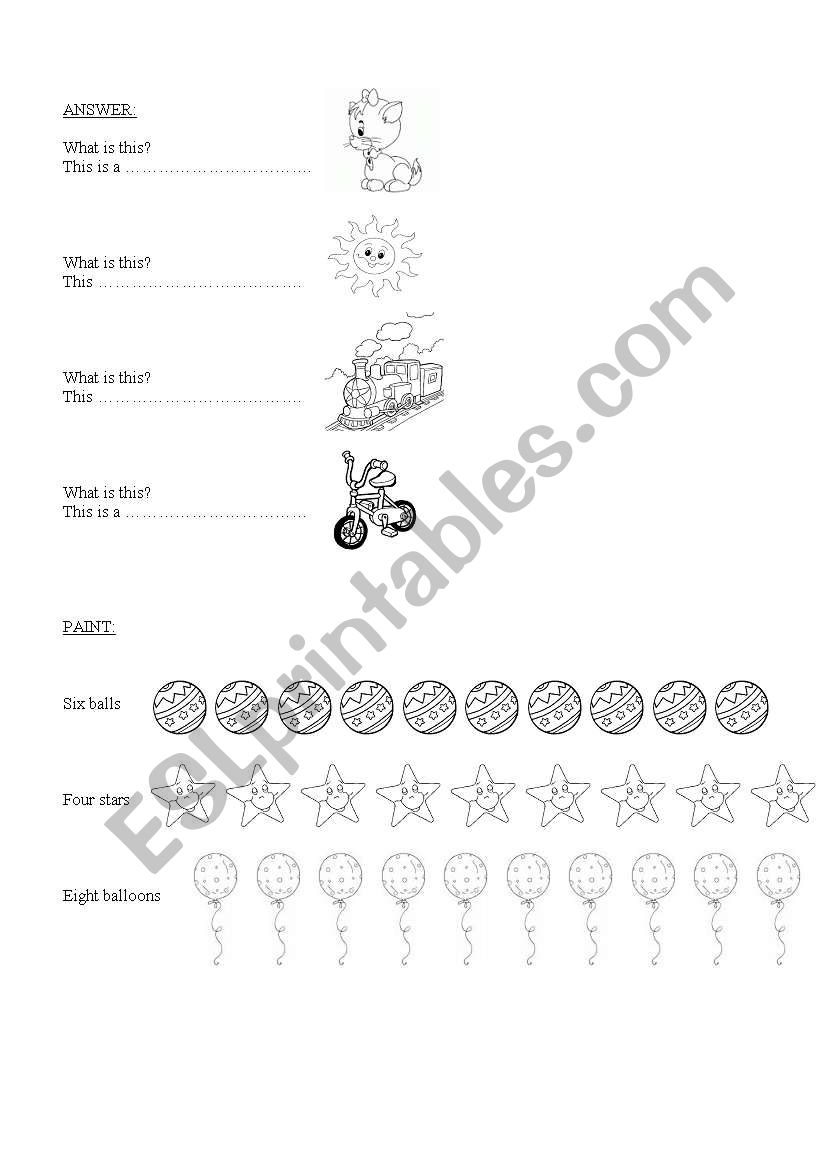 colours and numbers worksheet