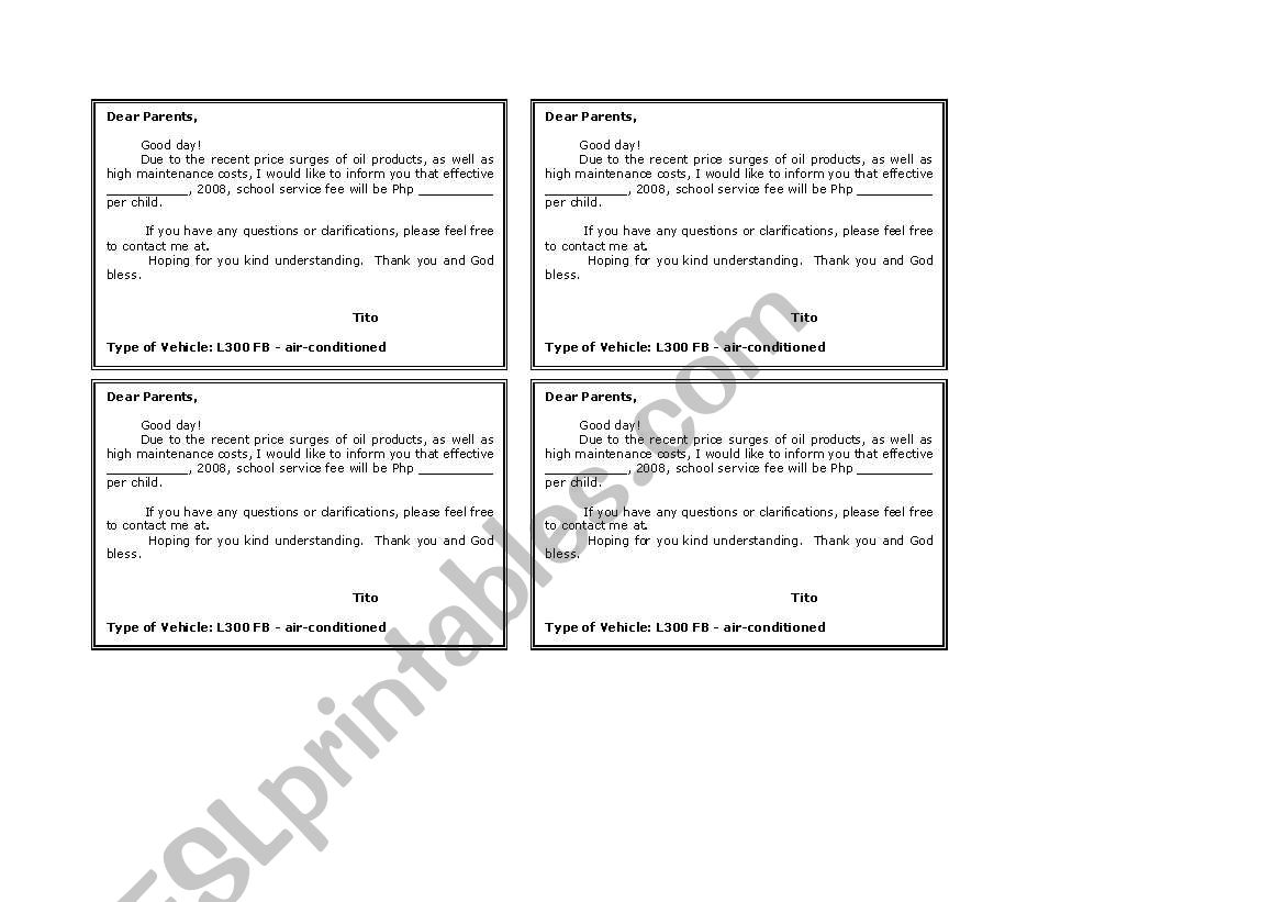 test worksheet