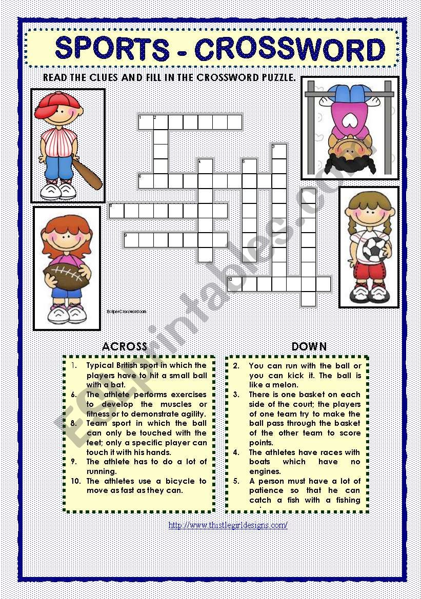 SPORTS - CROSSWORD worksheet