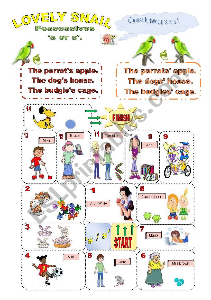 LOVELY SNAIL Possessives s or s.