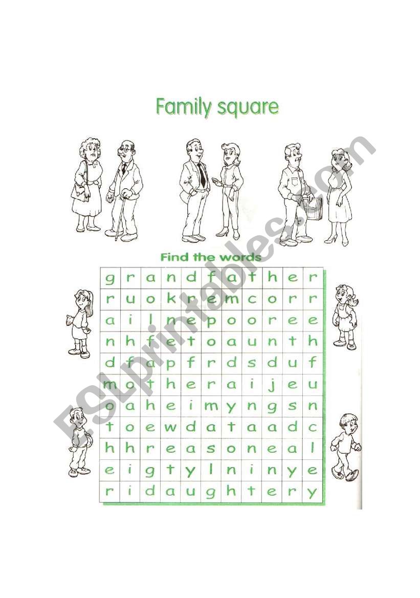 fam crossword worksheet