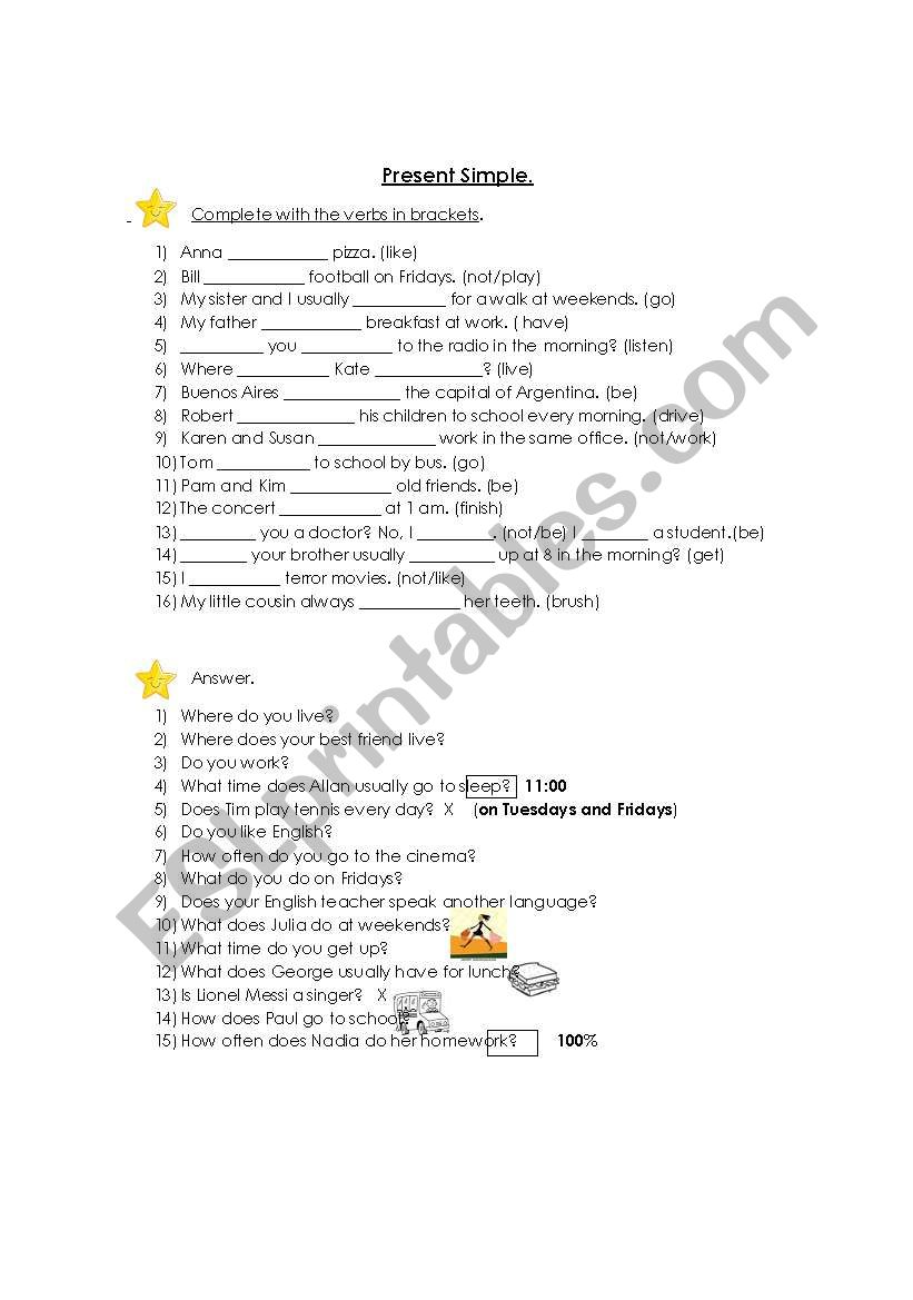 Present Simple worksheet