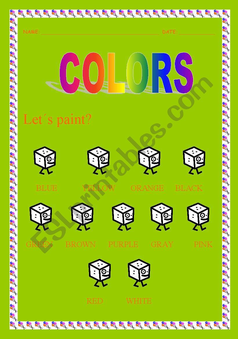 Lets paint? worksheet