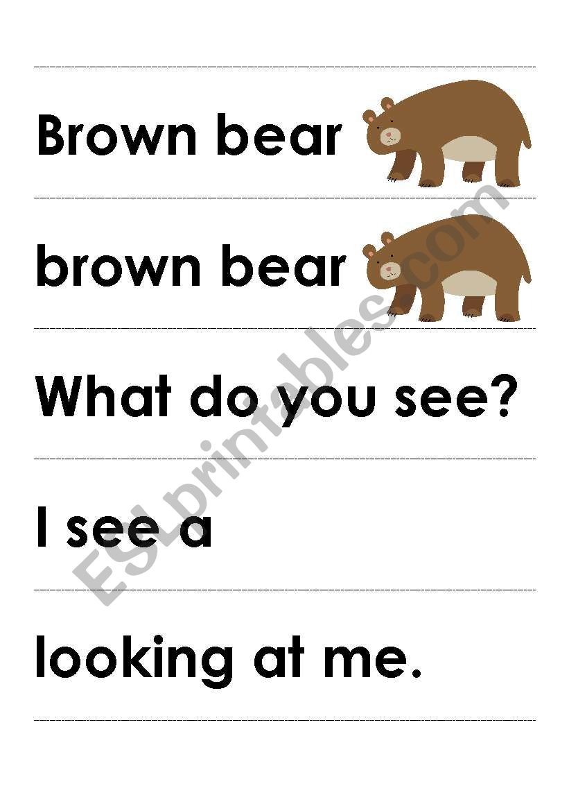 Brown Bear Story Cards (for Pocket Chart)