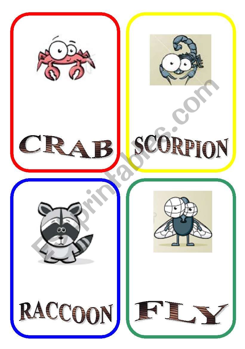 ANIMAL FLASH-CARDS - PART 3 worksheet