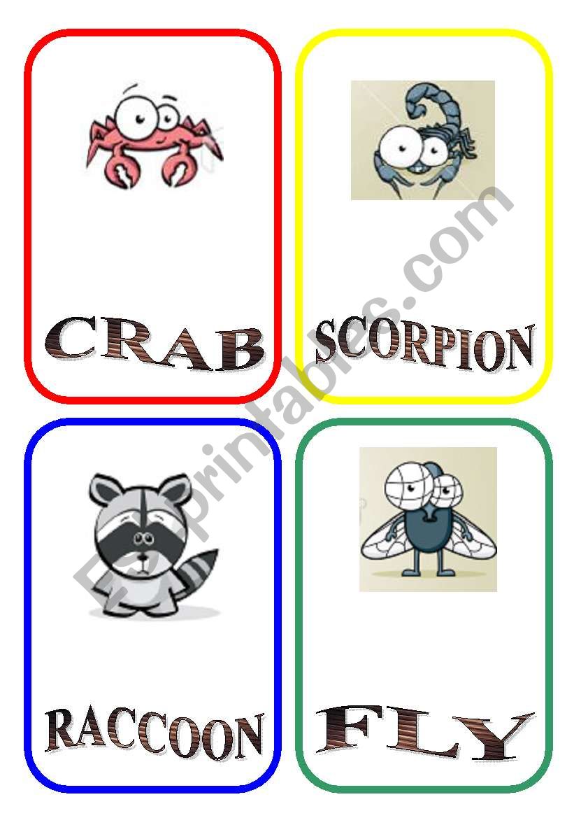 ANIMAL FLASH-CARDS - PART 3 worksheet