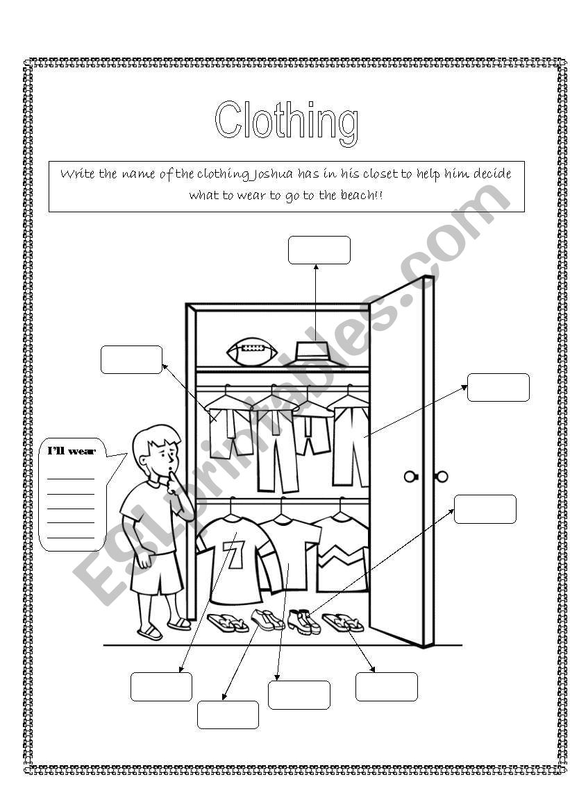 Clothing worksheet