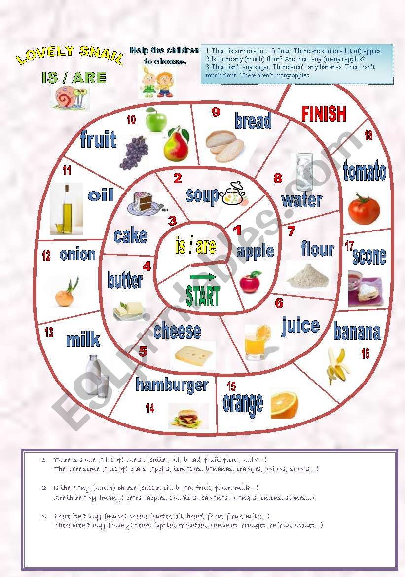 LOVELY SNAIL is / isnÂ´t / are / arenÂ´t (a lot of, much, many, any, some) - countable / uncountable