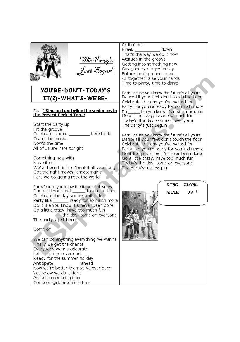 CHEETAH GIRLS 2- GRAMMAR worksheet