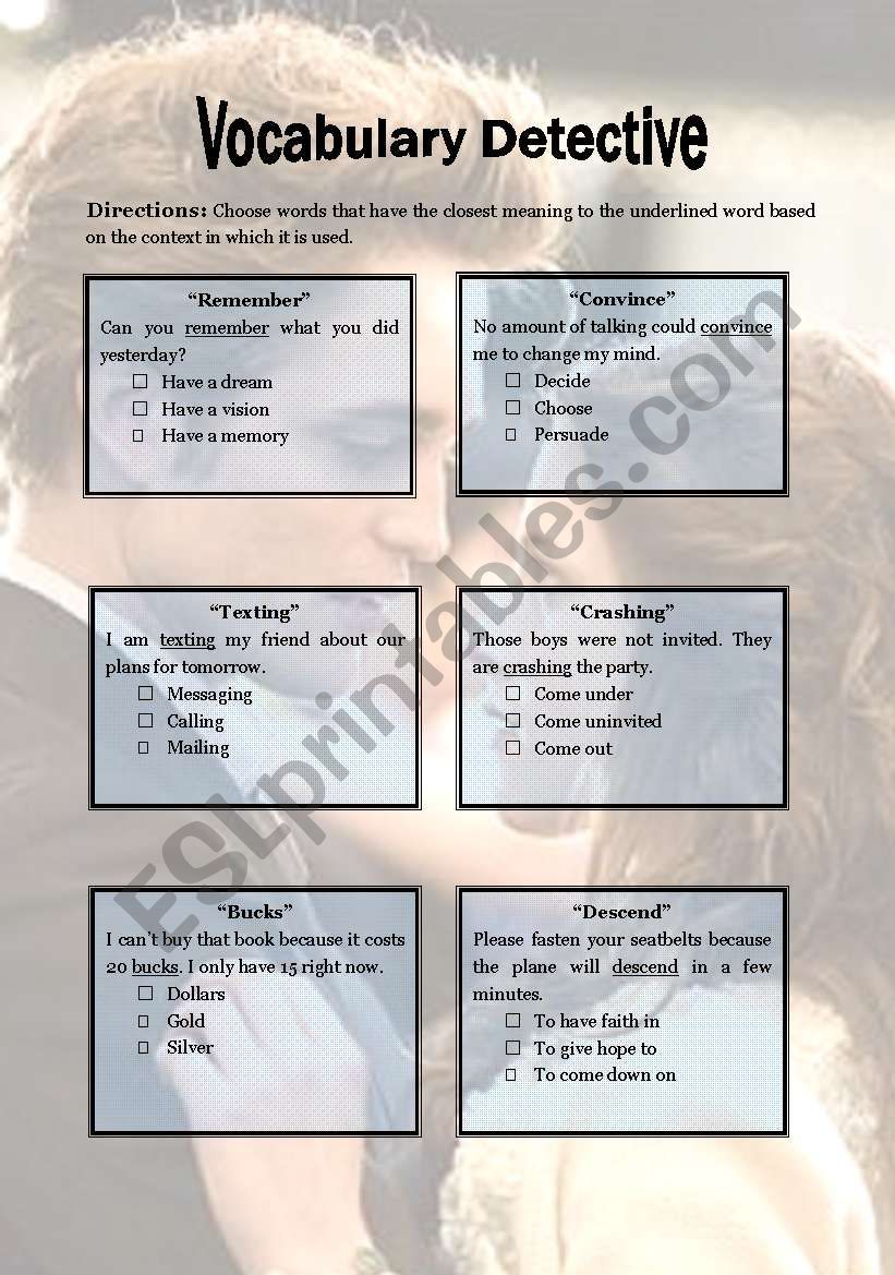Vocabulary Detecive 8-last (eighth 15 min of twilight film)