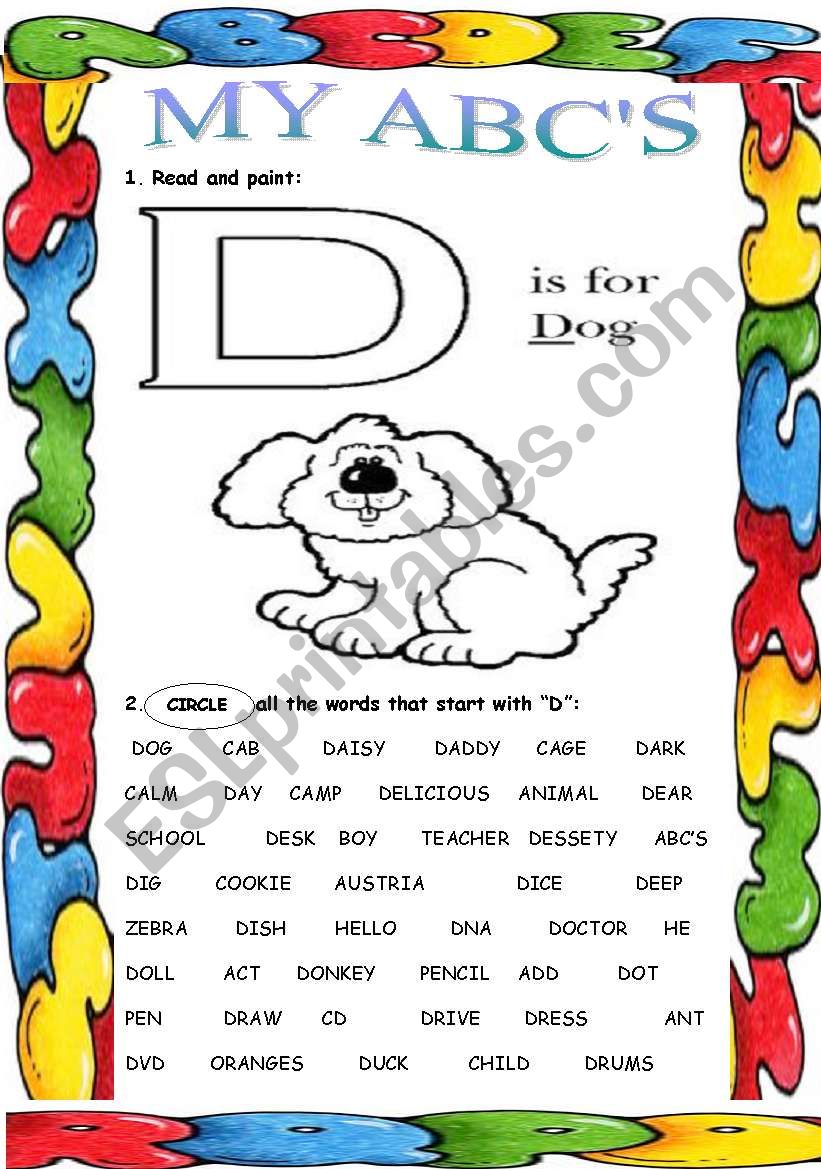 My ABCS (D) worksheet