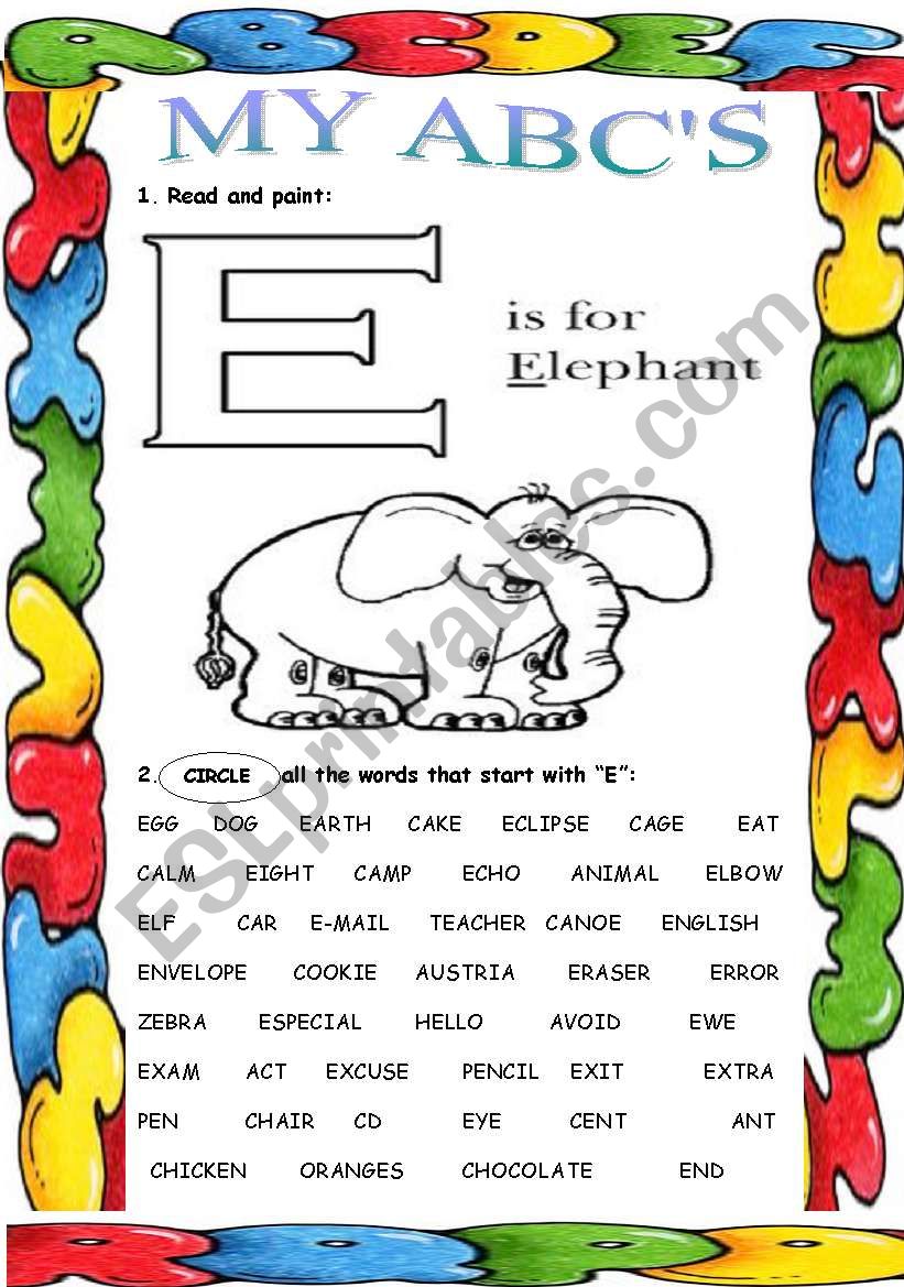 My ABCS (E) worksheet