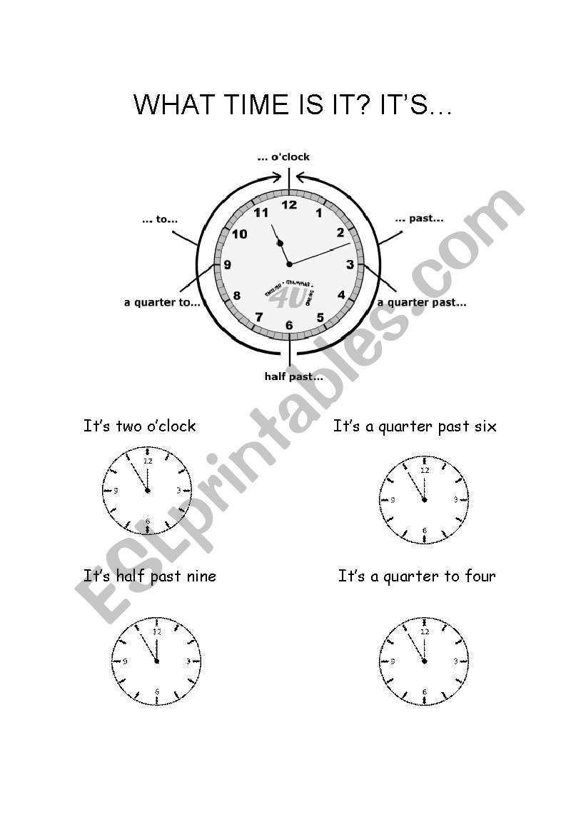What time is it? Its... worksheet