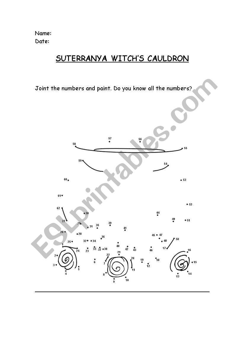 Witch Cauldron worksheet