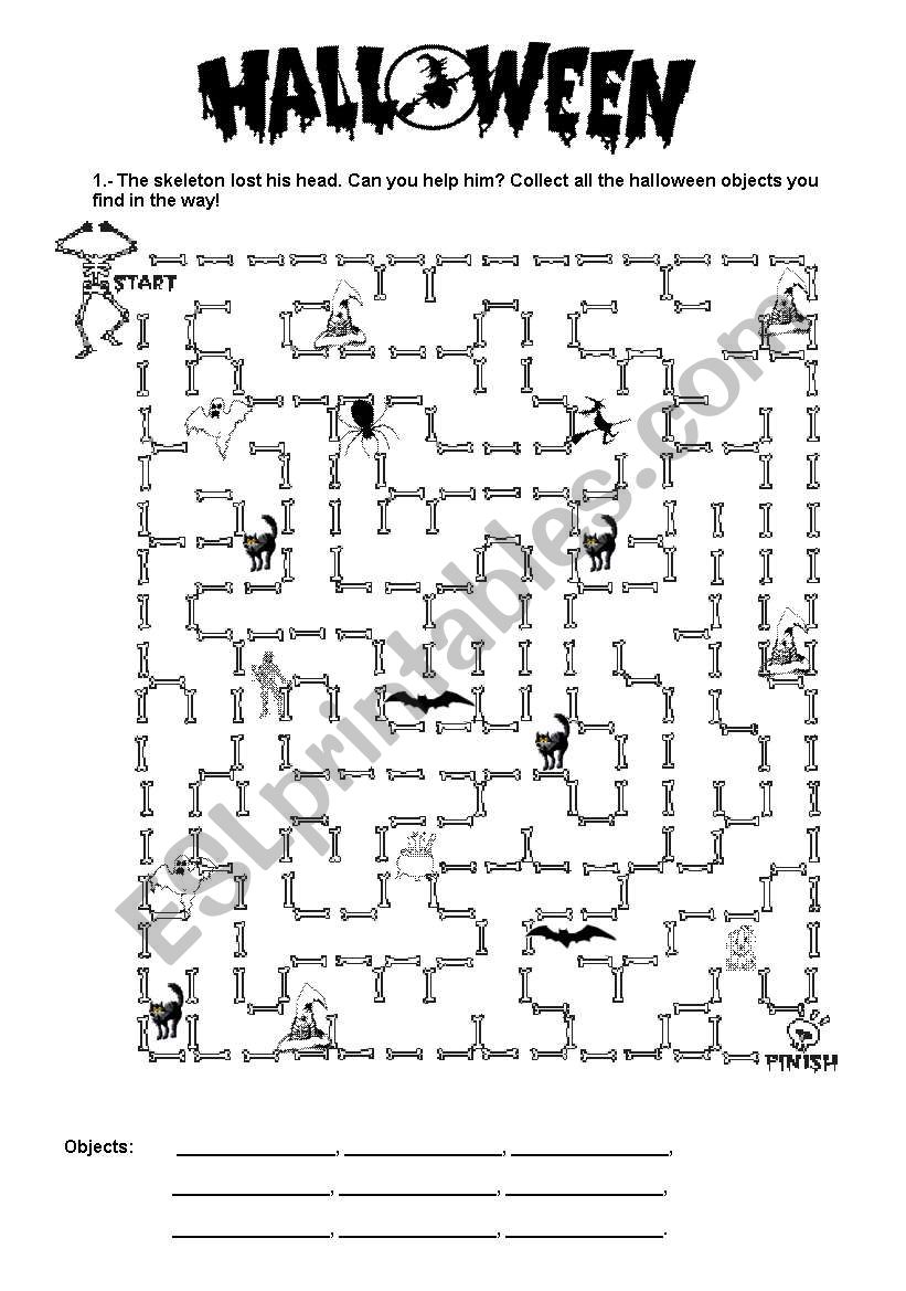 Halloween Maze worksheet