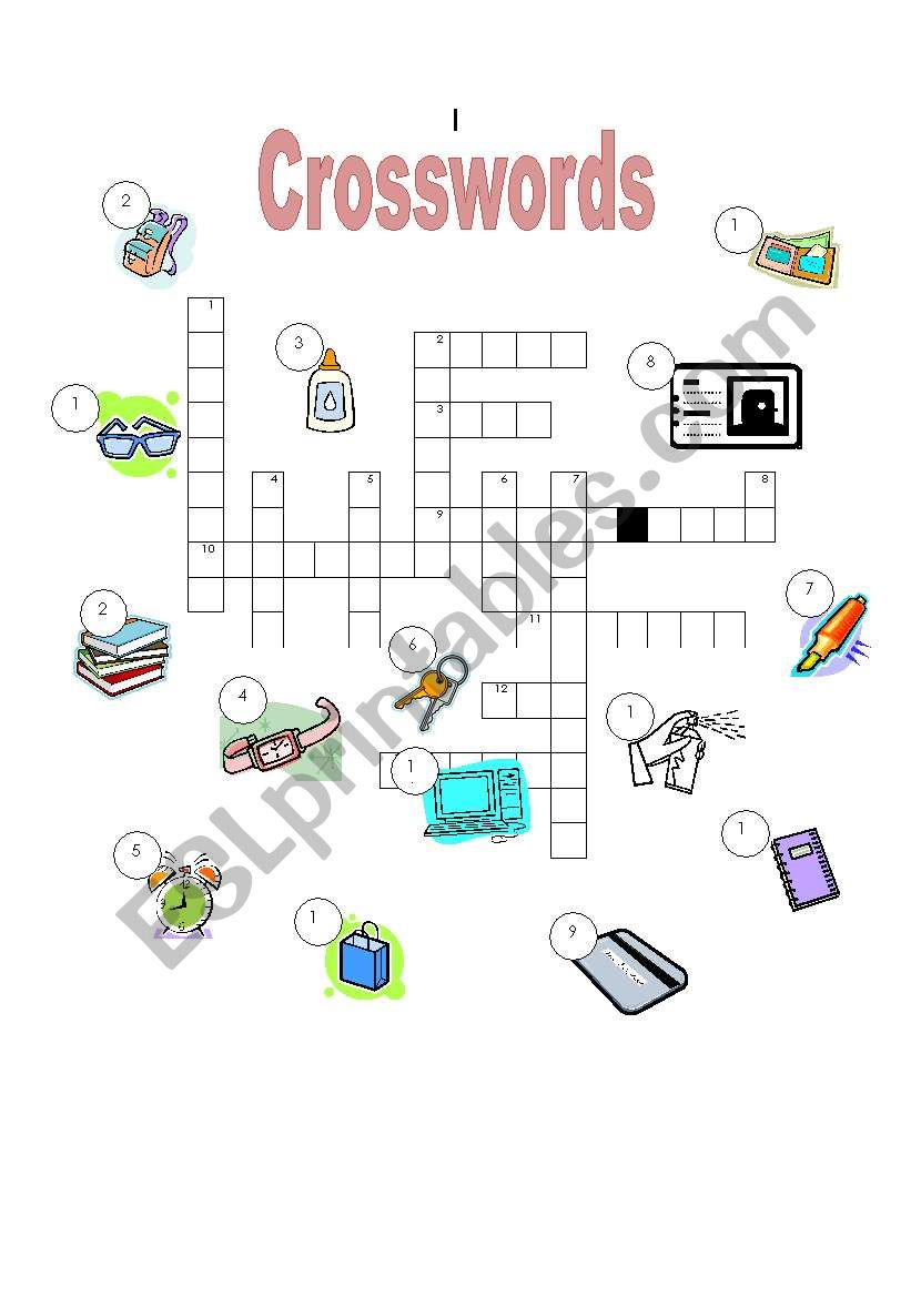 Objects Crosswords and Answer Key
