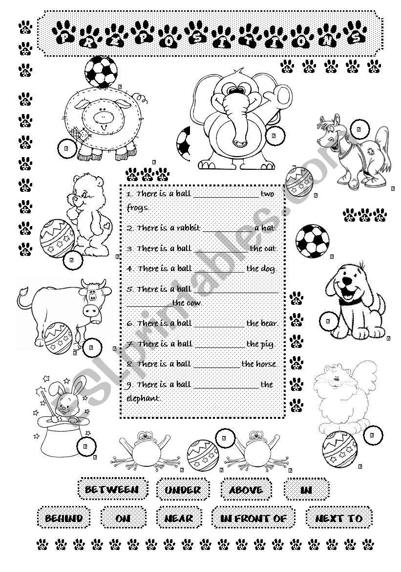 Prepositions worksheet