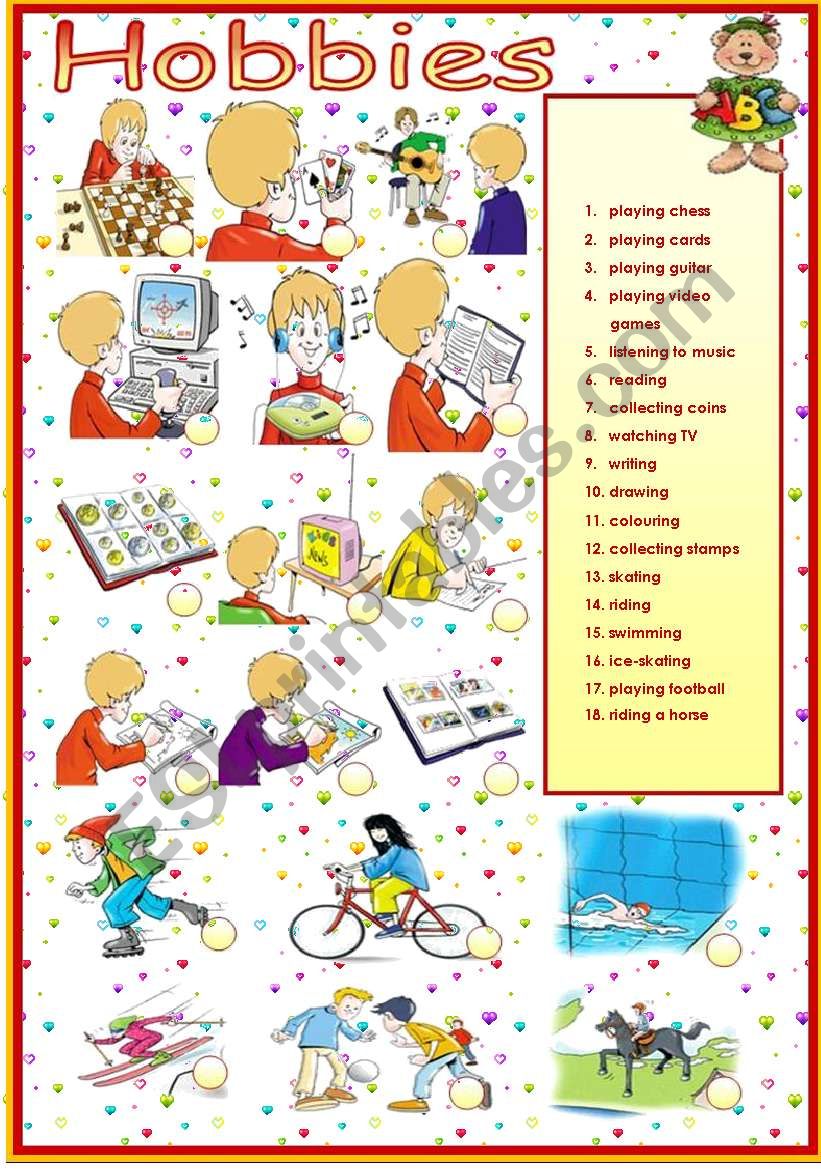 Hobbies worksheet