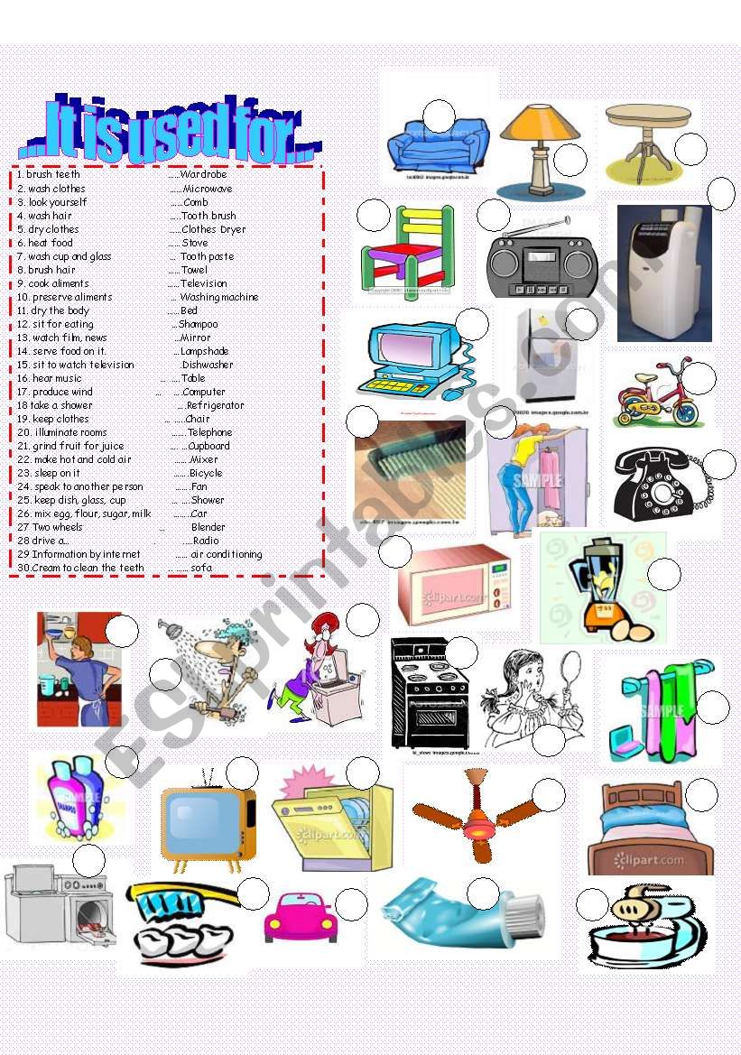  House objects - It is used for...