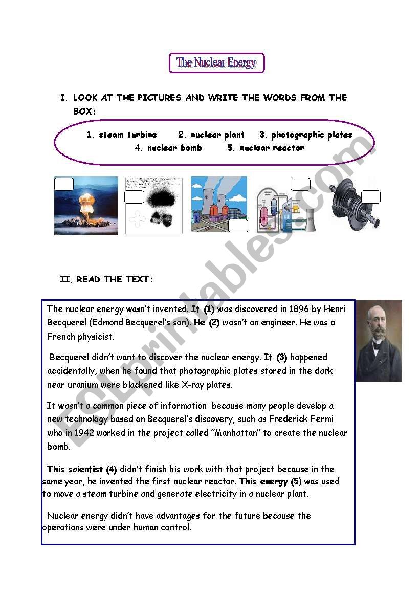 Nuclear energy worksheet