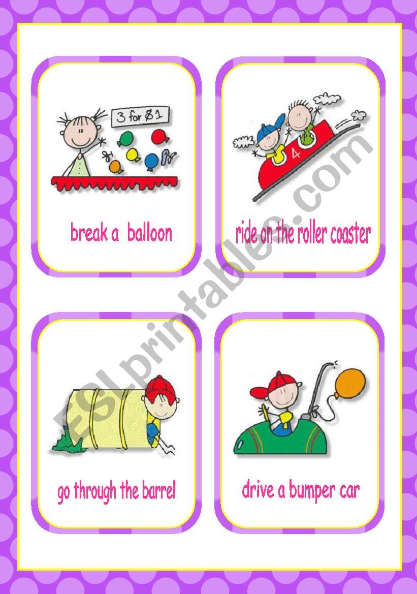 Kids at Play Set  (1) -   flash cards   - 14  - to practise vocabulary  + Present Continuous