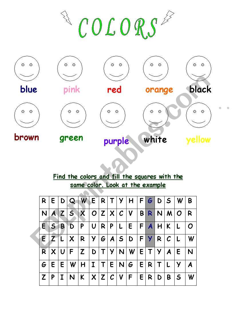 knowing  the  colors worksheet