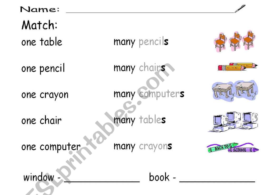 One and Many  worksheet