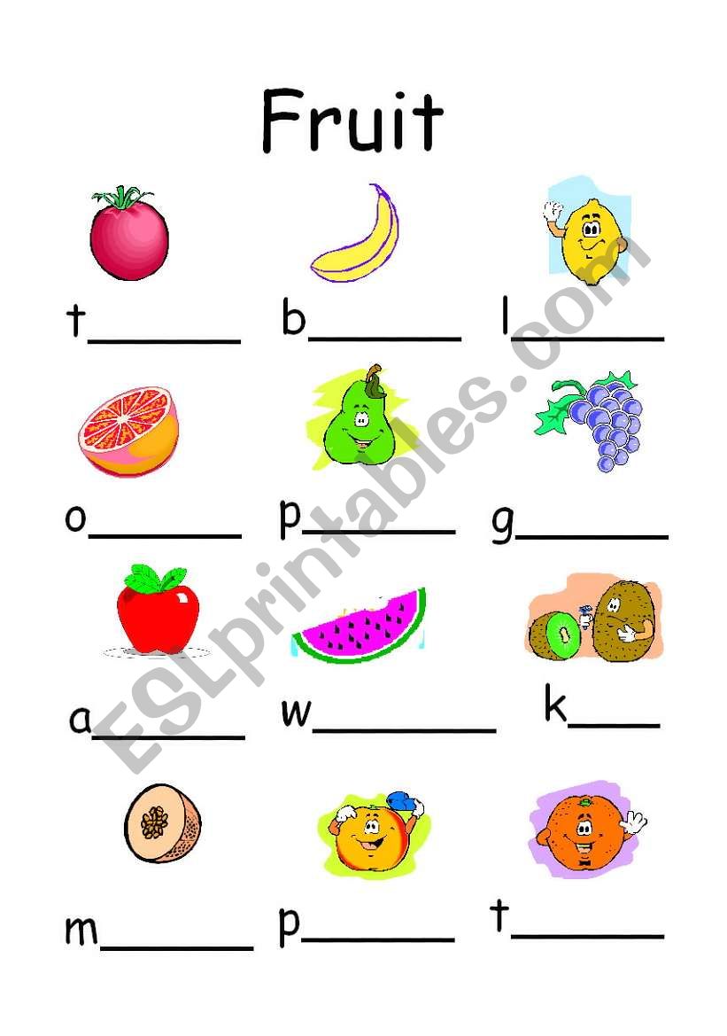 Fruit worksheet