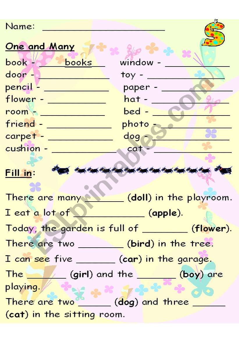 One and Many worksheet