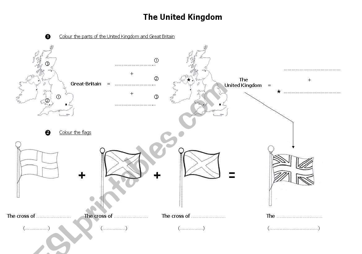 The United Kingdom (map and flag)