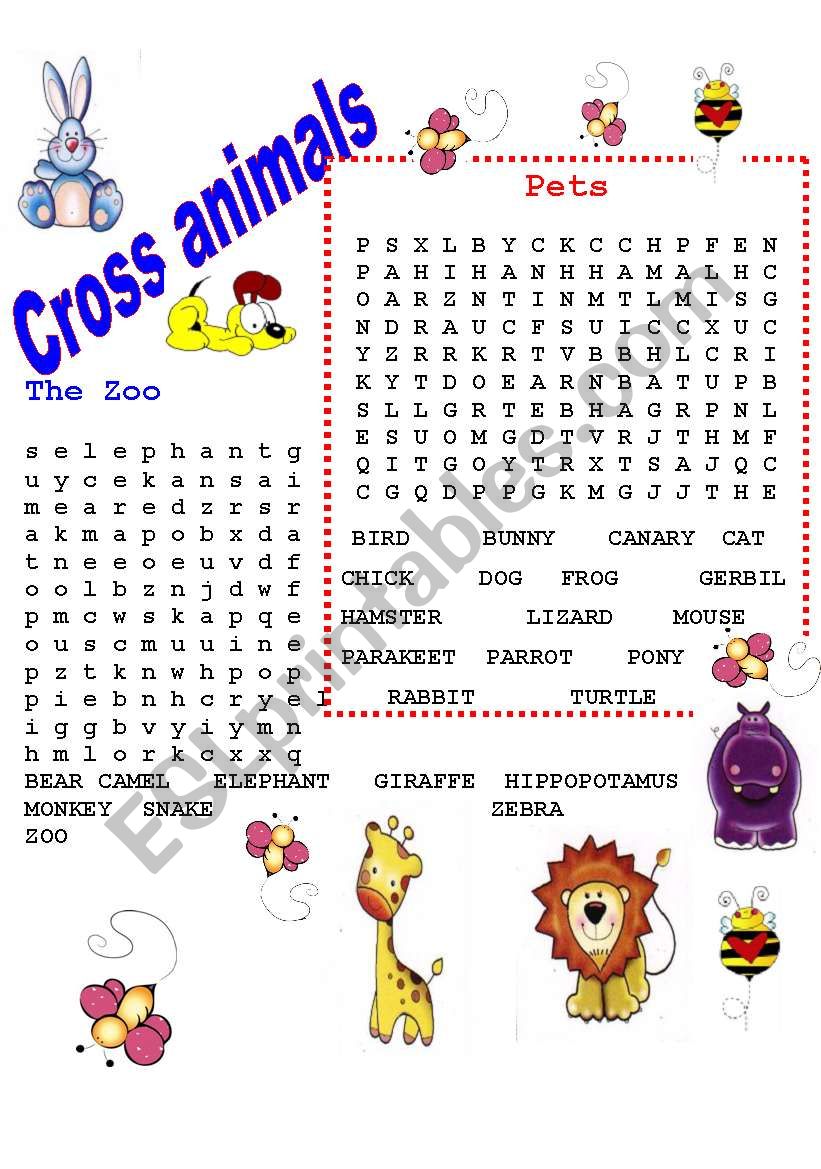 Animals - Pet and zoo worksheet