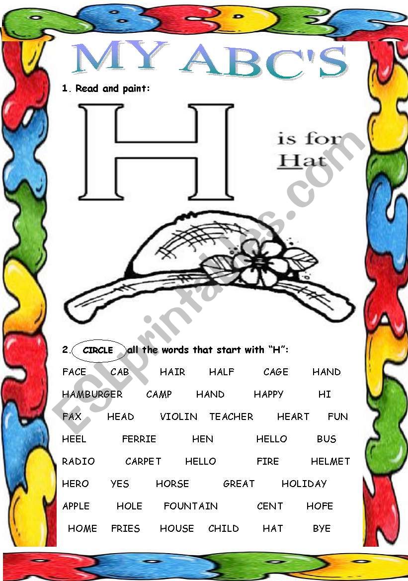 My ABCs (H) worksheet