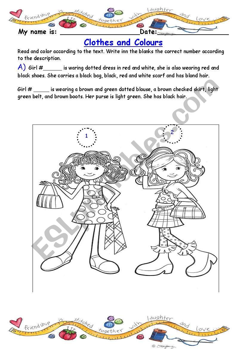 Clothes and Colors worksheet