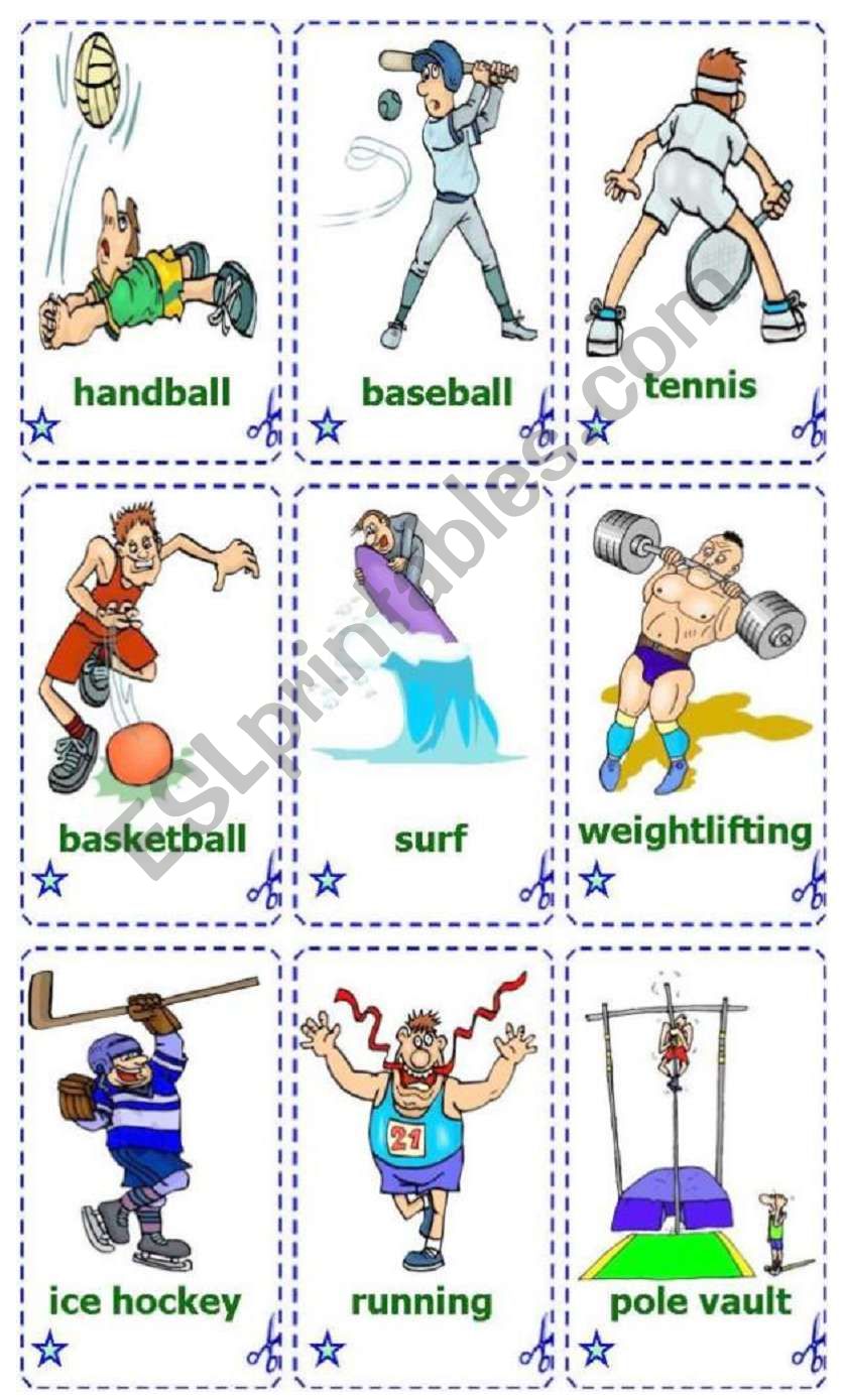 Sports _ Cards / Flash-cards worksheet