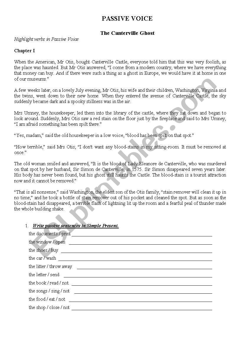 passive voice worksheet