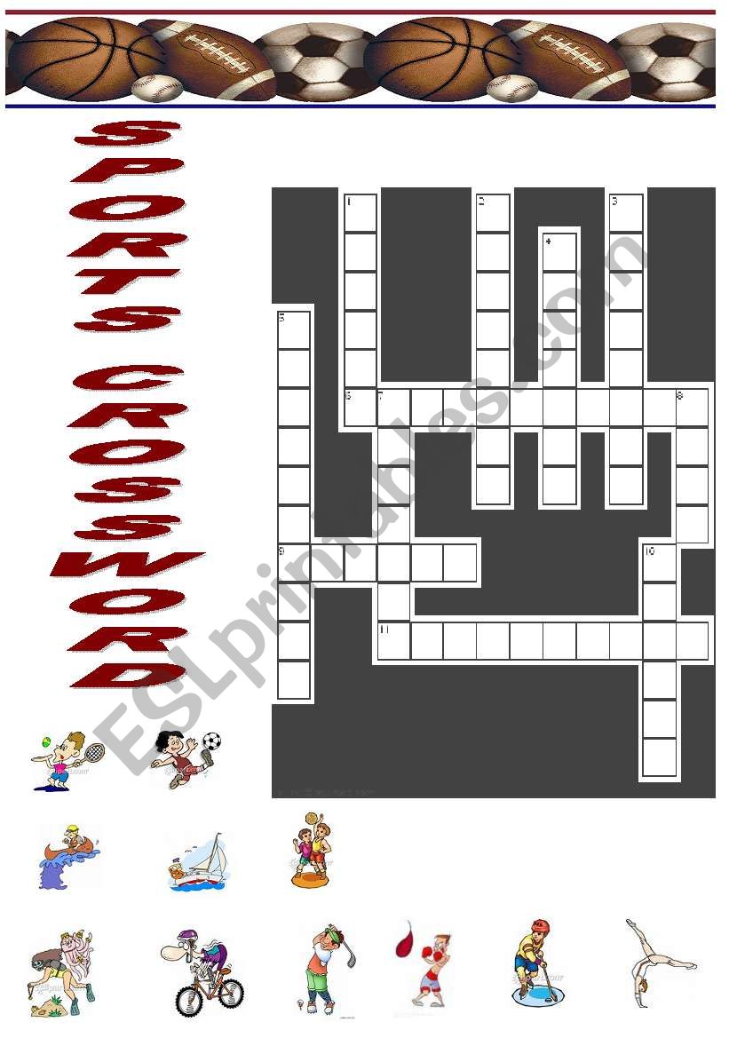 SPORTS CROSSWORD worksheet