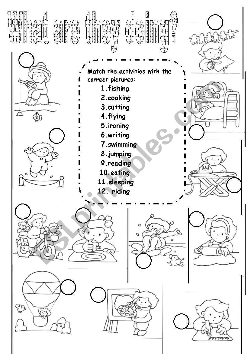 Actions : verbs -ing worksheet
