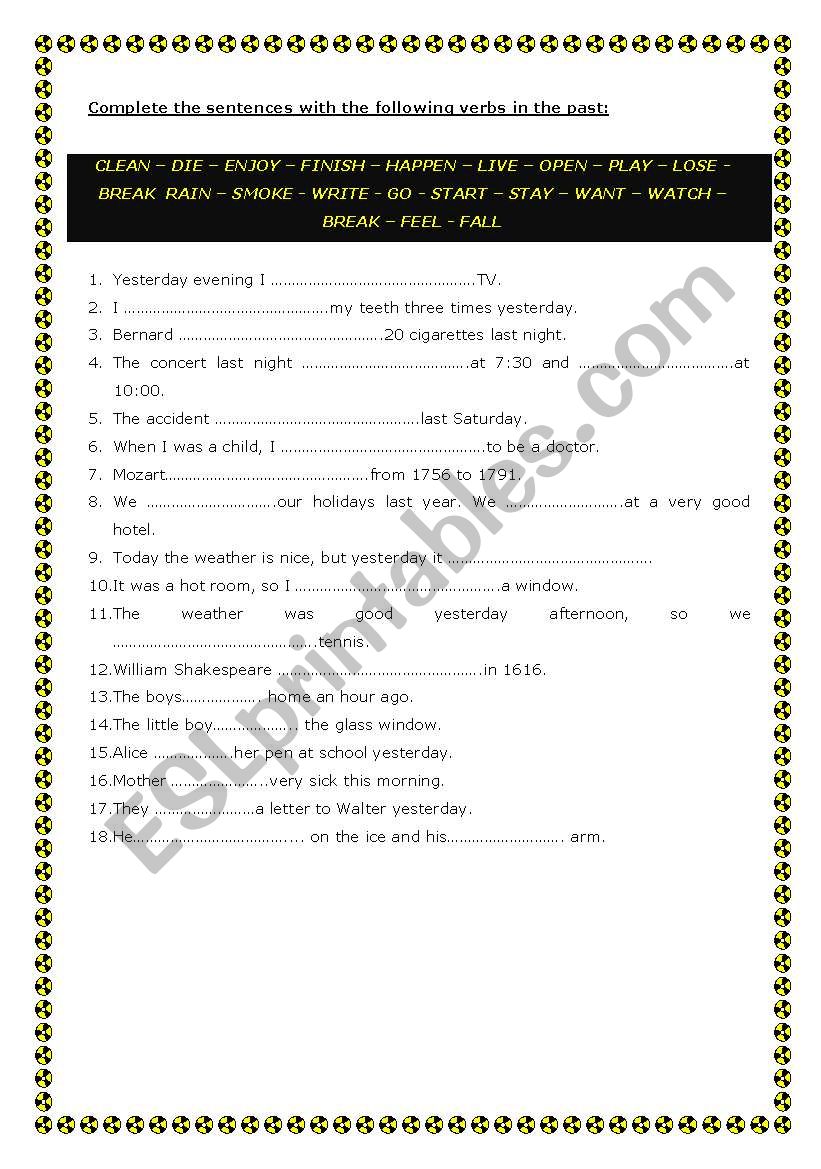 SIMPLE PAST worksheet