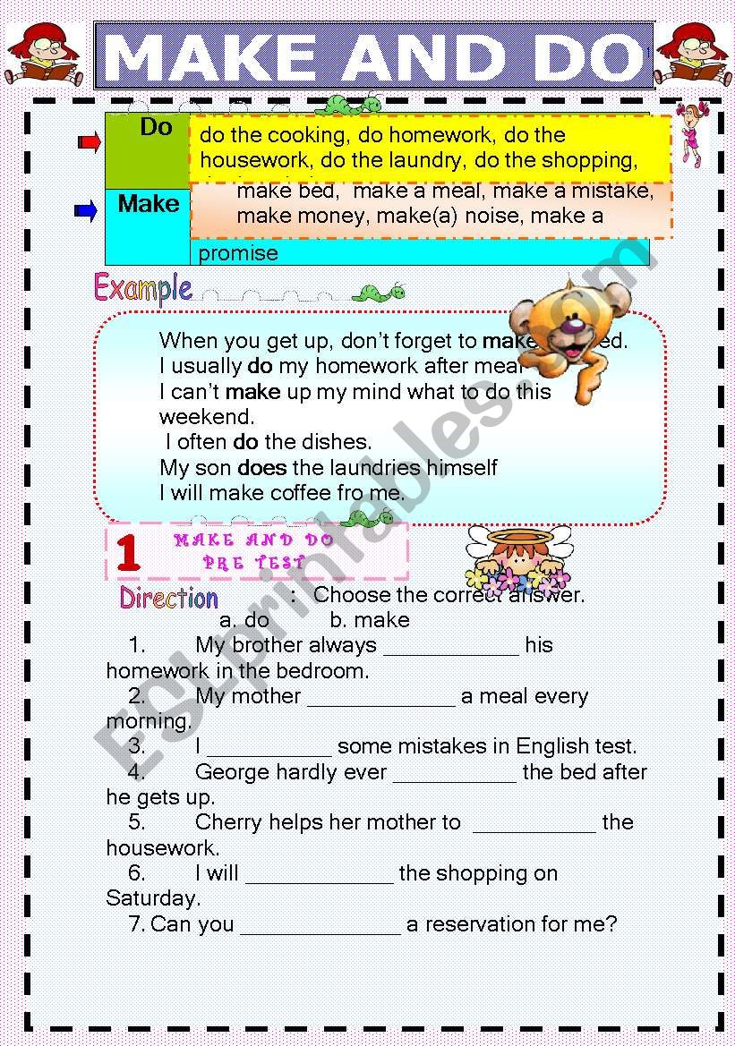 Make & Do Exercises       7 Pages all together