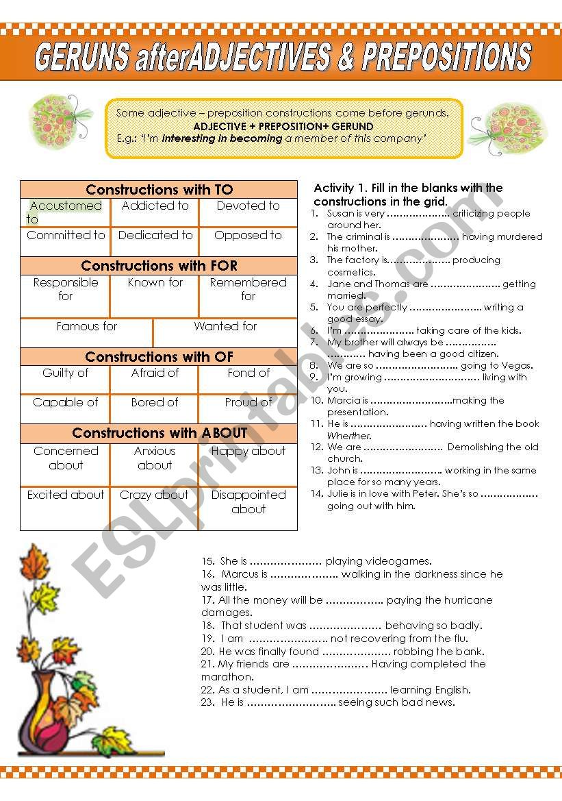 Adjective+prepositions+gerunds practise