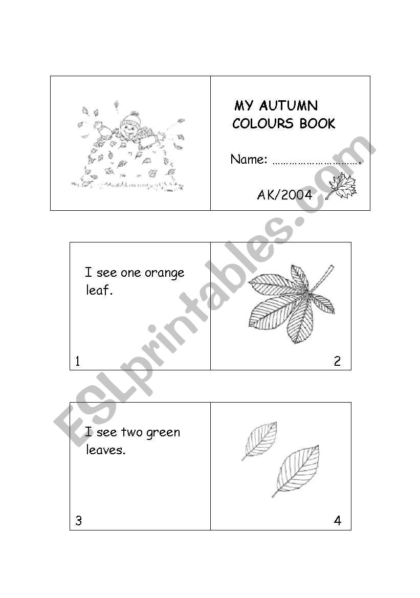 MY AUTUMN COLOURS BOOK worksheet