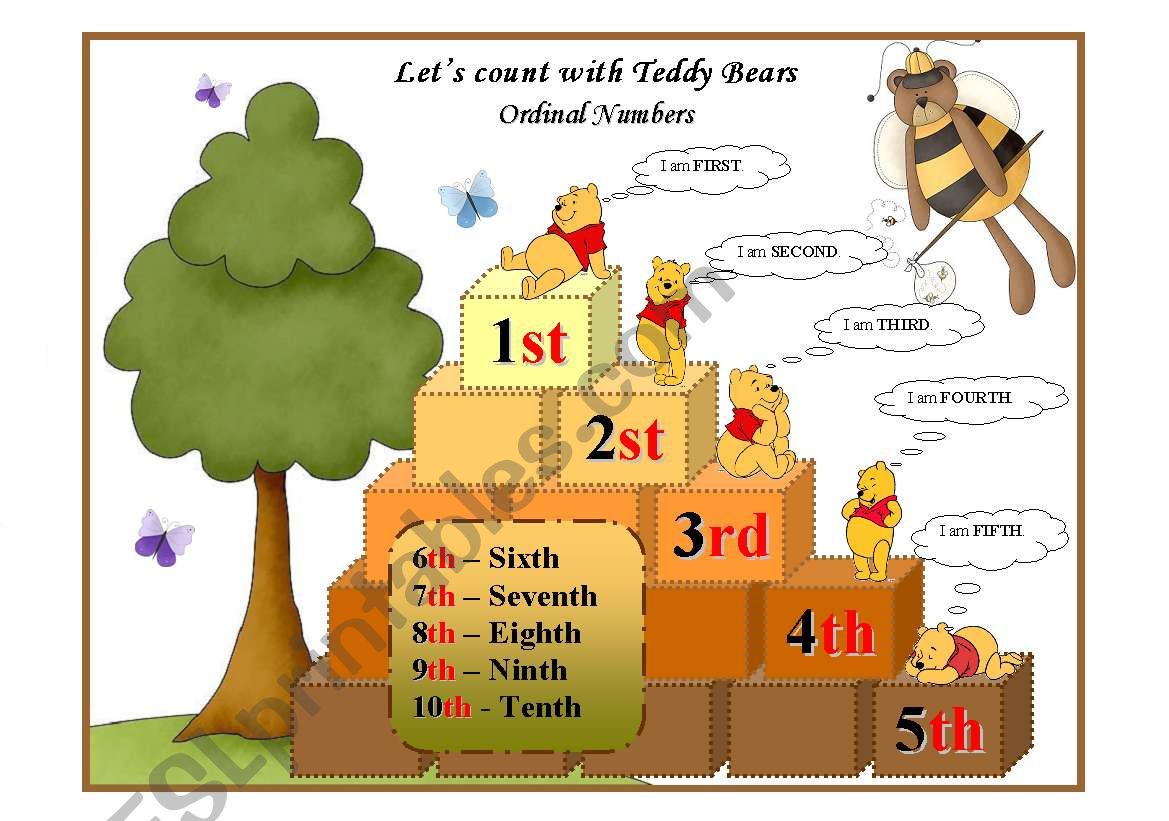 Lets count with Teddy Bears! Ordinal Numbers