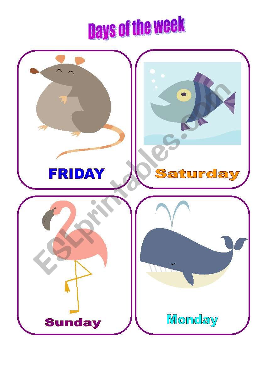 Days of the week (21.07.09) worksheet