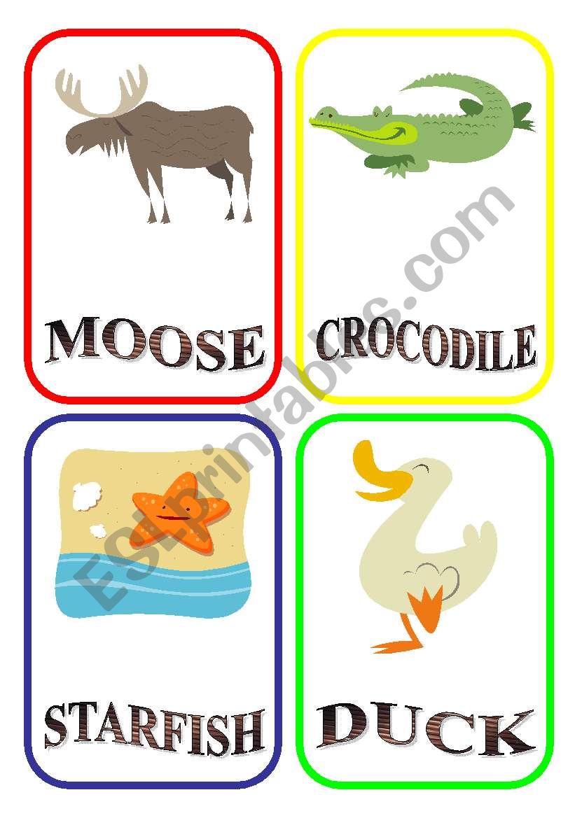 ANIMAL FLASH-CARDS - PART 7 worksheet