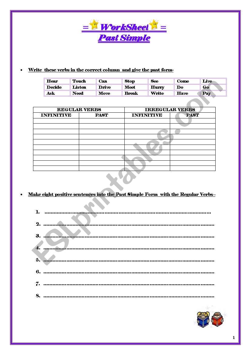 WORKSHEET.-PAST SIMPLE- worksheet