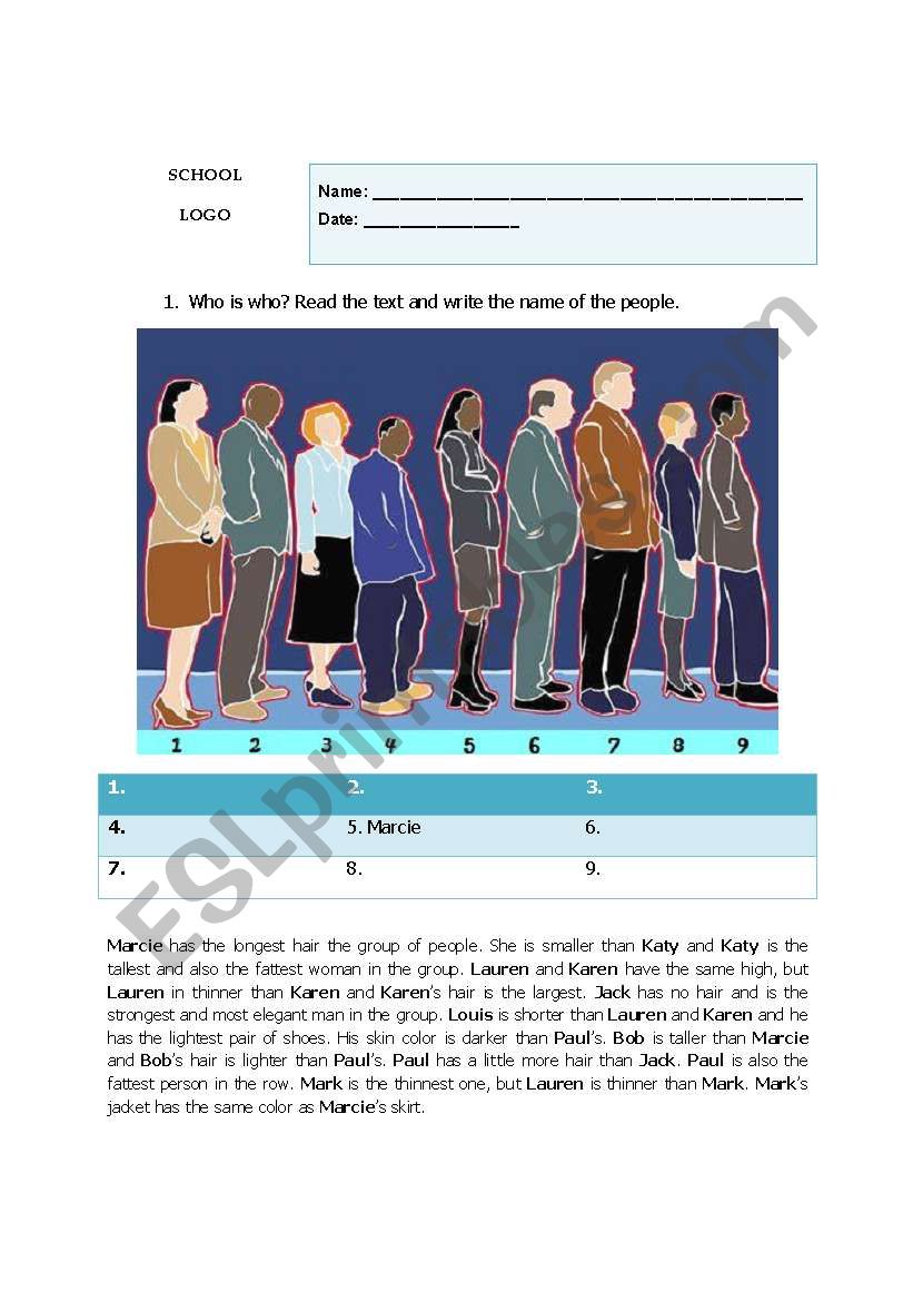 Comparatives and Superlatives worksheet