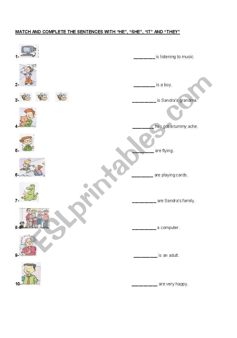 Personal pronouns worksheet