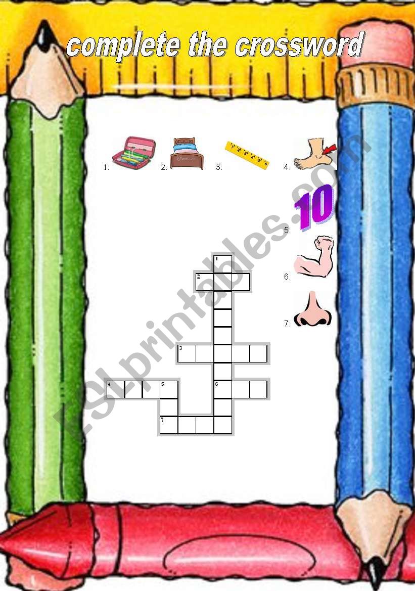 crossword worksheet