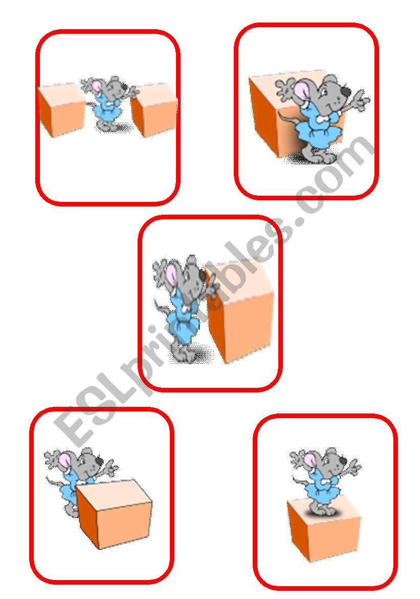 preposition cards set of 10 cards 